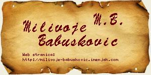 Milivoje Babušković vizit kartica